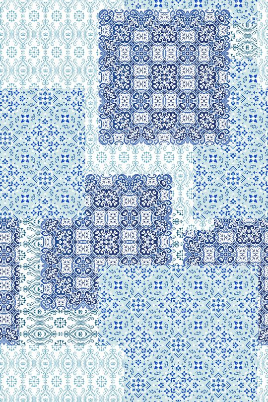 青花瓷印花华亿平台图片