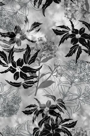 黑白华亿平台印花华亿平台图片