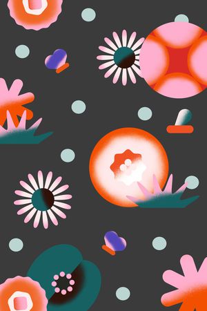 抽象花卉印花华亿平台图片