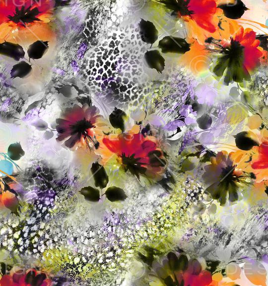 花卉印花华亿平台图片