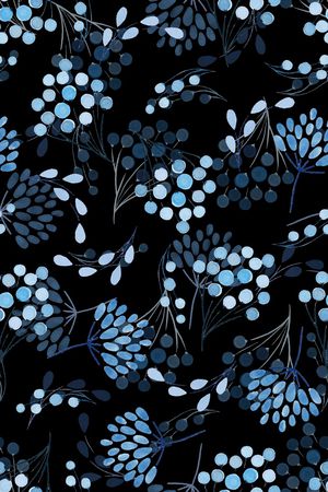 黑底花卉印花华亿平台图片