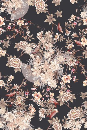 花鸟印花华亿平台图片