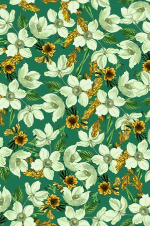 绿植树叶印花华亿平台图片