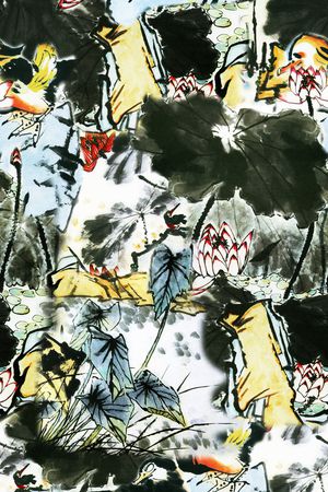 水墨风印花华亿平台图片