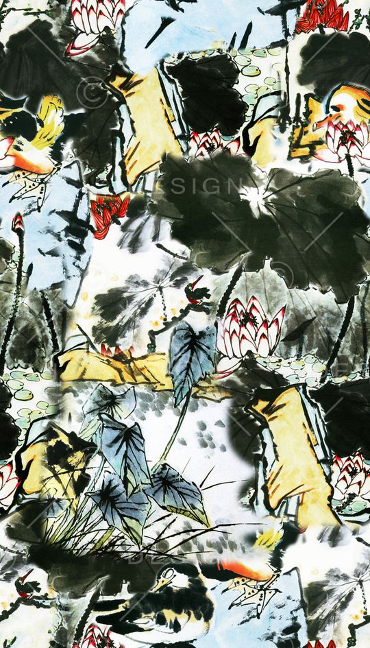 水墨风印花华亿平台图片