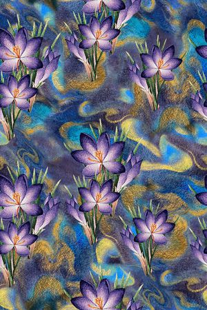 手绘花卉印花华亿平台图片