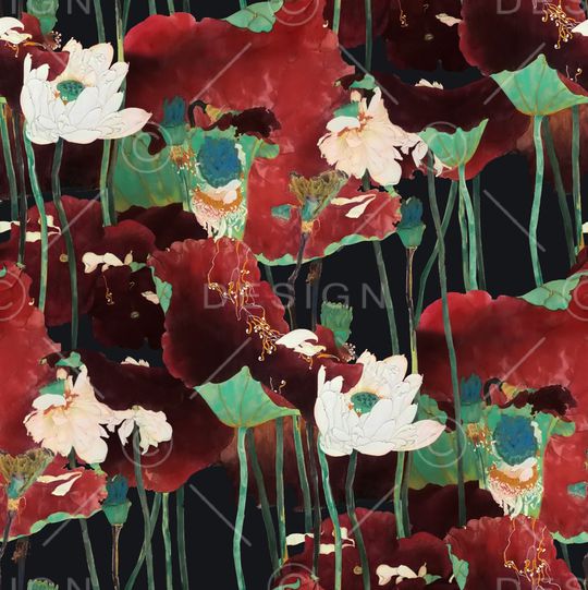 荷花印花华亿平台图片