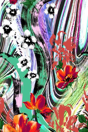 花卉印花华亿平台图片