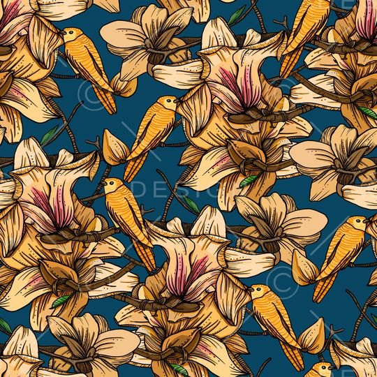 玉兰花印花华亿平台图片