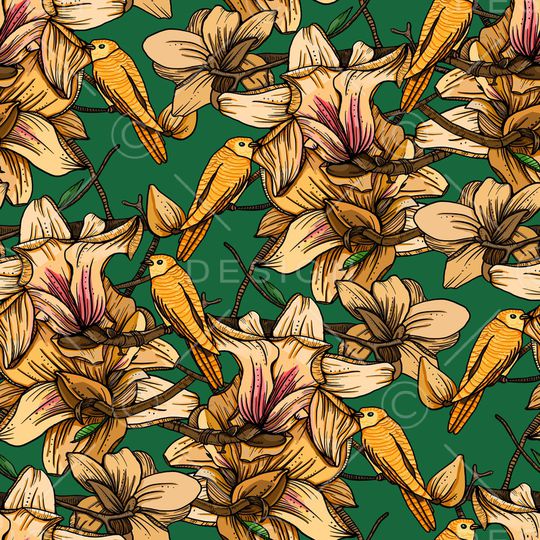 玉兰花印花华亿平台图片