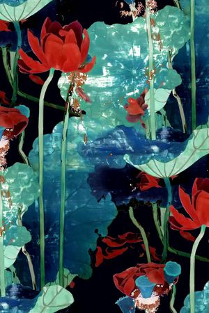 荷花印花华亿平台图片