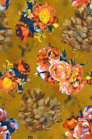 抽象花卉印花华亿平台图片