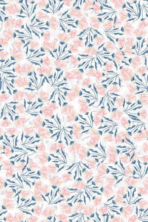 清爽底花卉印花华亿平台图片