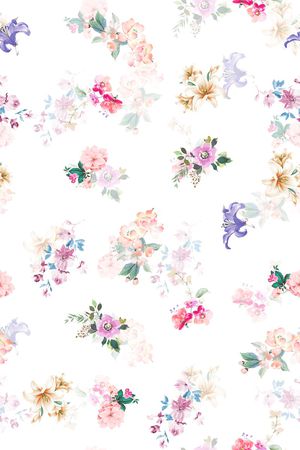 清爽底花卉印花华亿平台图片