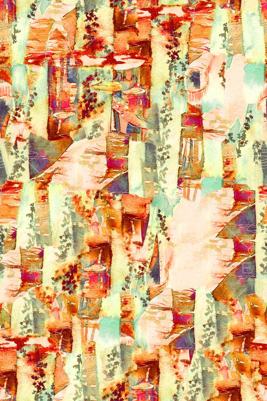 几何花卉印花华亿平台图片