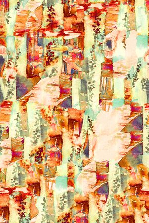 几何花卉印花华亿平台图片