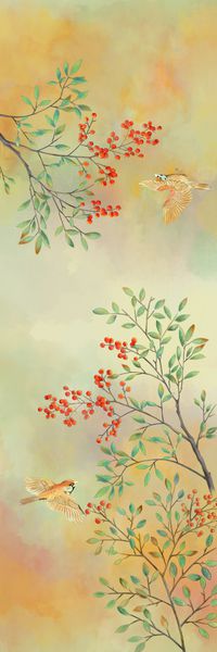 花鸟印花华亿平台图片