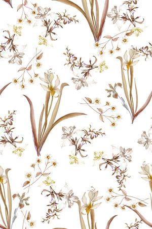 清爽底花卉印花华亿平台图片