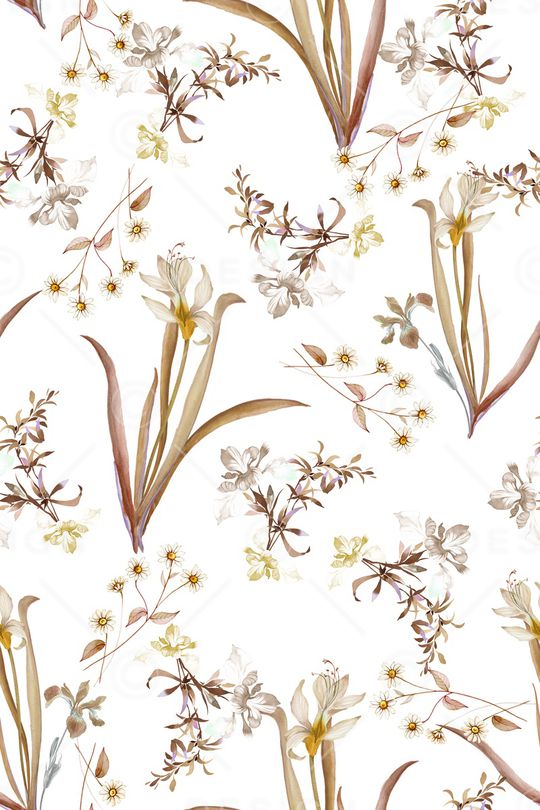 清爽底花卉印花华亿平台图片