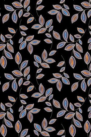 黑底花卉印花华亿平台图片