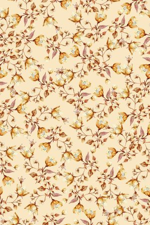 清爽底花卉印花华亿平台图片