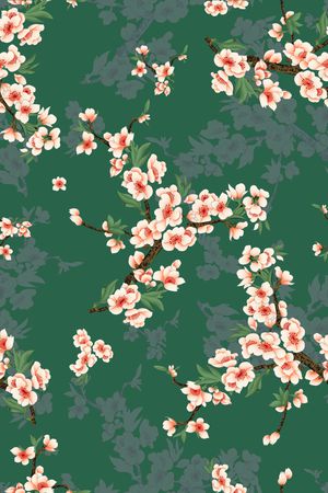 清爽底花卉印花华亿平台图片