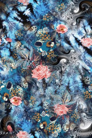 抽象花卉印花华亿平台图片