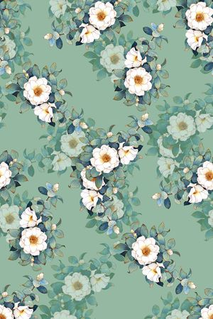 手绘花卉印花华亿平台图片