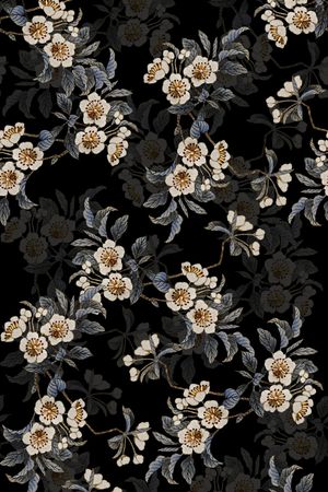 刺绣花卉印花华亿平台图片