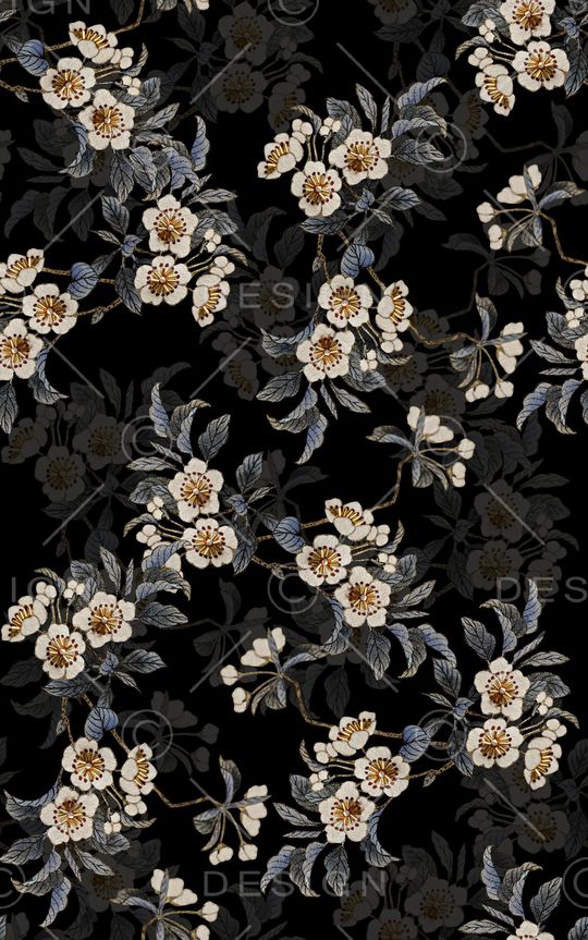 刺绣花卉印花华亿平台图片