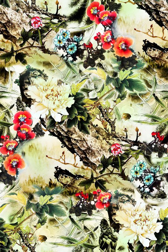 花卉印花华亿平台图片