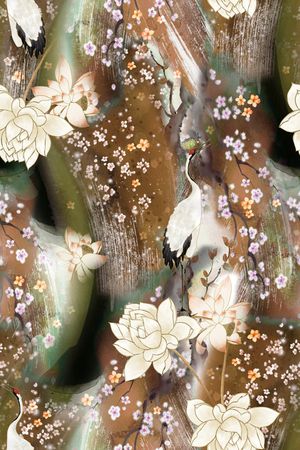 荷花印花华亿平台图片