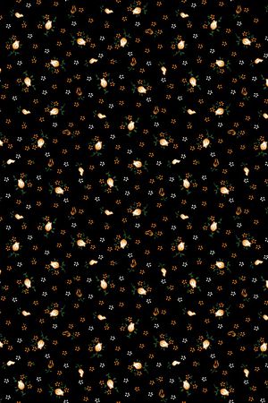 黑底花卉印花华亿平台图片