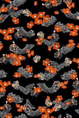 连衣裙印花华亿平台图片