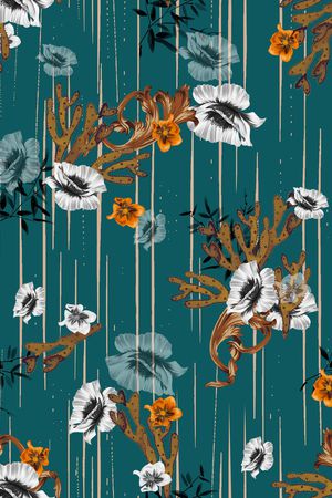 连衣裙印花华亿平台图片