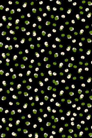 黑底花卉印花华亿平台图片