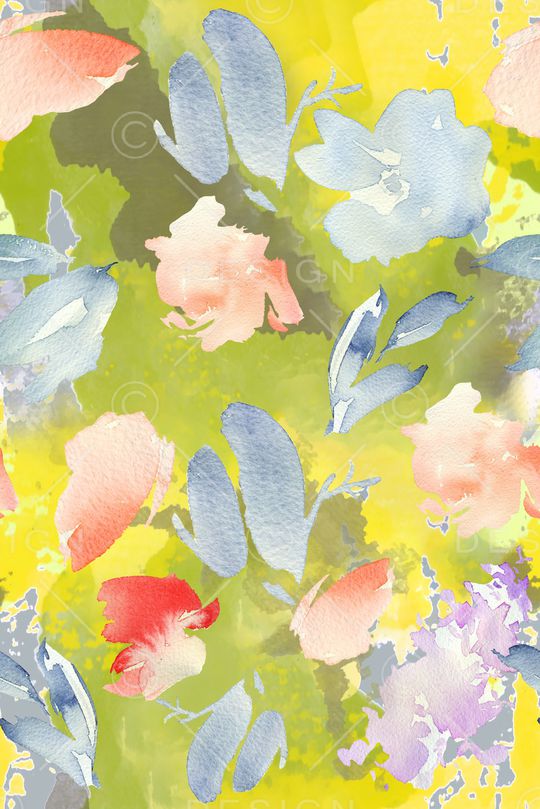 手绘花卉印花华亿平台图片