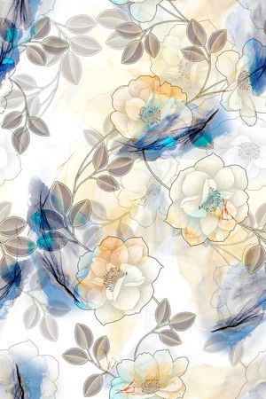 抽象花卉印花华亿平台图片