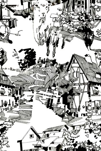 线条画印花华亿平台图片