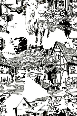 线条画印花华亿平台图片