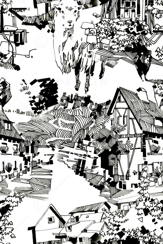 线条画印花华亿平台图片