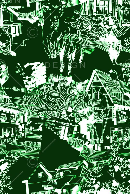 线条画印花华亿平台图片