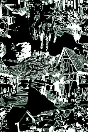 线条画印花华亿平台图片