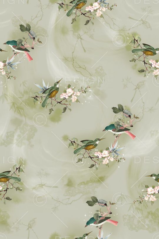 花鸟印花华亿平台图片