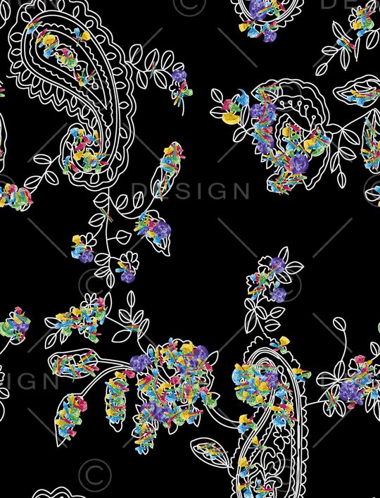 佩斯利印花华亿平台图片