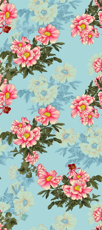 民族花卉印花华亿平台图片