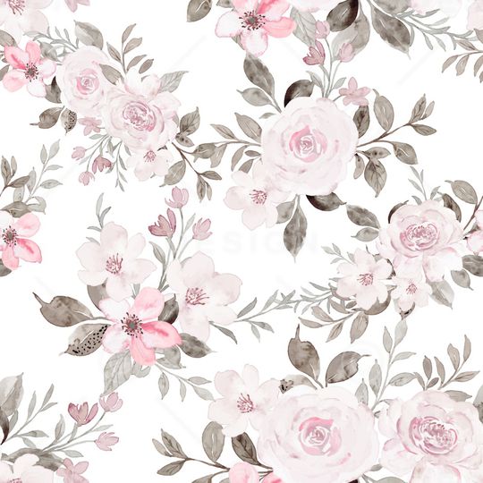 水彩花卉印花华亿平台图片