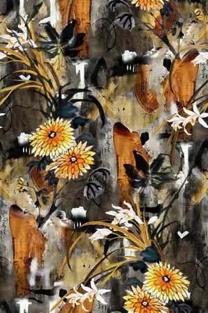 菊花印花华亿平台图片