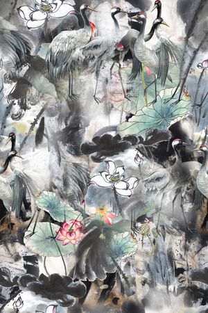 荷花印花华亿平台图片