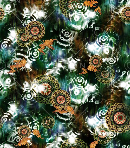 连衣裙印花华亿平台图片